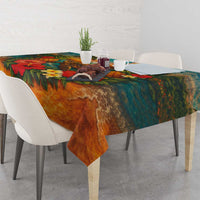 Hawaiian Turtles on Beach Tablecloth with Pineapple Tropical Plant and Lei LT03 - Polynesian Pride