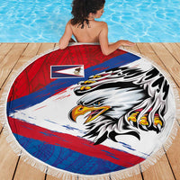 American Samoa Flag Day Beach Blanket Polynesian Art Geometric with Flag Brush Style LT03 - Polynesian Pride