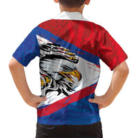 American Samoa Flag Day Family Matching Puletasi and Hawaiian Shirt Polynesian Art Geometric with Flag Brush Style