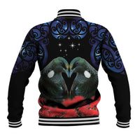New Zealand Maori Matariki Baseball Jacket Hongi Tui Bird Pohutukawa and Polynesia Tribal LT03 - Polynesian Pride