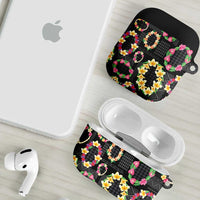 Hawaiian Kakau Tattoo Leis and Palaka Pattern AirPods Case Traditional Aloha Tribal Black Color LT03 - Polynesian Pride