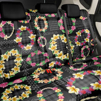 Hawaiian Kakau Tattoo Leis and Palaka Pattern Back Car Seat Cover Traditional Aloha Tribal Black Color LT03 - Polynesian Pride