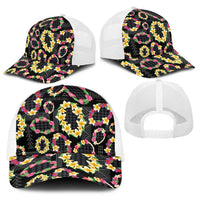 Hawaiian Kakau Tattoo Leis and Palaka Pattern Baseball Net Cap Traditional Aloha Tribal Black Color