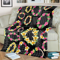 Hawaiian Kakau Tattoo Leis and Palaka Pattern Blanket Traditional Aloha Tribal Black Color LT03 - Polynesian Pride