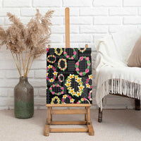 Hawaiian Kakau Tattoo Leis and Palaka Pattern Canvas Wall Art Traditional Aloha Tribal Black Color LT03 - Polynesian Pride