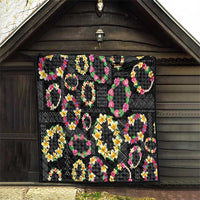 Hawaiian Kakau Tattoo Leis and Palaka Pattern Quilt Traditional Aloha Tribal Black Color LT03 - Polynesian Pride