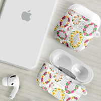 Hawaiian Kakau Tattoo Leis and Palaka Pattern AirPods Case Traditional Aloha Tribal White Color LT03 - Polynesian Pride