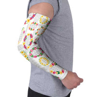 Hawaiian Kakau Tattoo Leis and Palaka Pattern Arm Sleeves Traditional Aloha Tribal White Color LT03 - Polynesian Pride