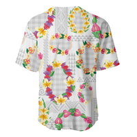 Hawaiian Kakau Tattoo Leis and Palaka Pattern Baseball Jersey Traditional Aloha Tribal White Color LT03 - Polynesian Pride