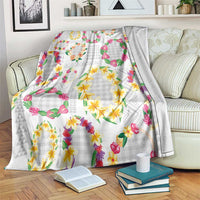 Hawaiian Kakau Tattoo Leis and Palaka Pattern Blanket Traditional Aloha Tribal White Color LT03 White - Polynesian Pride
