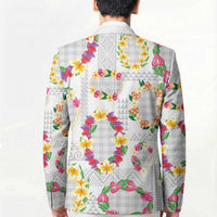 Hawaiian Kakau Tattoo Leis and Palaka Pattern Blazer Traditional Aloha Tribal White Color LT03 - Polynesian Pride