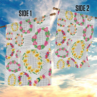 Hawaiian Kakau Tattoo Leis and Palaka Pattern Garden Flag Traditional Aloha Tribal White Color LT03 - Polynesian Pride