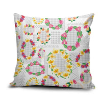 Hawaiian Kakau Tattoo Leis and Palaka Pattern Pillow Cover Traditional Aloha Tribal White Color LT03 White - Polynesian Pride