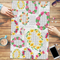 Hawaiian Kakau Tattoo Leis and Palaka Pattern Puzzle Traditional Aloha Tribal White Color LT03 White - Polynesian Pride