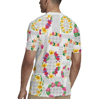 Hawaiian Kakau Tattoo Leis and Palaka Pattern Rugby Jersey Traditional Aloha Tribal White Color LT03 - Polynesian Pride
