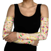 Hawaiian Kakau Tattoo Leis and Palaka Pattern Arm Sleeves Traditional Aloha Tribal Beige Color LT03 - Polynesian Pride