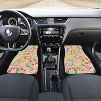 Hawaiian Kakau Tattoo Leis and Palaka Pattern Car Mats Traditional Aloha Tribal Beige Color LT03 Set 2pcs - Front Beige - Polynesian Pride
