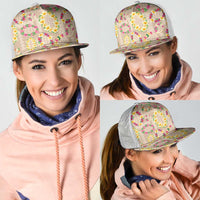 Hawaiian Kakau Tattoo Leis and Palaka Pattern Mesh Trucker Cap Traditional Aloha Tribal Beige Color LT03 - Polynesian Pride