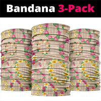 Hawaiian Kakau Tattoo Leis and Palaka Pattern Neck Gaiter Traditional Aloha Tribal Beige Color LT03 package One Size: 25*50cm Beige - Polynesian Pride