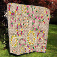 Hawaiian Kakau Tattoo Leis and Palaka Pattern Quilt Traditional Aloha Tribal Beige Color LT03 - Polynesian Pride