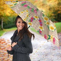 Hawaiian Kakau Tattoo Leis and Palaka Pattern Umbrella Traditional Aloha Tribal Beige Color LT03 - Polynesian Pride