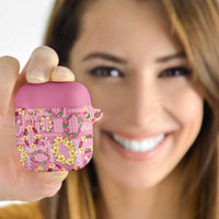 Hawaiian Leis AirPods Case Kakau Tattoos and Palaka Pastel Pink Color LT03 - Polynesian Pride