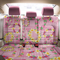 Hawaiian Leis Back Car Seat Cover Kakau Tattoos and Palaka Pastel Pink Color LT03 - Polynesian Pride