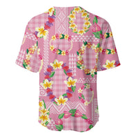 Hawaiian Leis Baseball Jersey Kakau Tattoos and Palaka Pastel Pink Color LT03 - Polynesian Pride