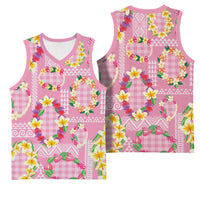 Hawaiian Leis Basketball Jersey Kakau Tattoos and Palaka Pastel Pink Color LT03 - Polynesian Pride