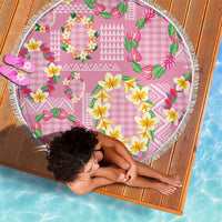Hawaiian Leis Beach Blanket Kakau Tattoos and Palaka Pastel Pink Color LT03 - Polynesian Pride