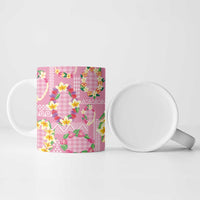 Hawaiian Leis Ceramic Mug Kakau Tattoos and Palaka Pastel Pink Color LT03 - Polynesian Pride