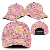 Hawaiian Leis Classic Cap Kakau Tattoos and Palaka Pastel Pink Color LT03 - Polynesian Pride