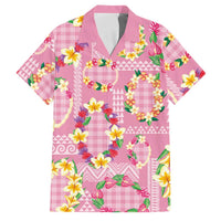 Hawaiian Leis Family Matching Off Shoulder Maxi Dress and Hawaiian Shirt Kakau Tattoos and Palaka Pastel Pink Color LT03 Dad's Shirt - Short Sleeve Pink - Polynesian Pride
