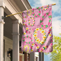 Hawaiian Leis Garden Flag Kakau Tattoos and Palaka Pastel Pink Color LT03 House Flag Pink - Polynesian Pride