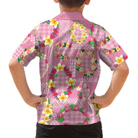 Hawaiian Leis Kid Hawaiian Shirt Kakau Tattoos and Palaka Pastel Pink Color LT03 - Polynesian Pride