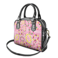 Hawaiian Leis Shoulder Handbag Kakau Tattoos and Palaka Pastel Pink Color LT03 - Polynesian Pride