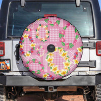 Hawaiian Leis Spare Tire Cover Kakau Tattoos and Palaka Pastel Pink Color LT03 Pink - Polynesian Pride