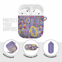 Hawaiian Leis AirPods Case Kakau Tattoos and Palaka Pastel Purple Color LT03 - Polynesian Pride