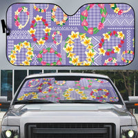 Hawaiian Leis Auto Sun Shade Kakau Tattoos and Palaka Pastel Purple Color LT03 Purple - Polynesian Pride