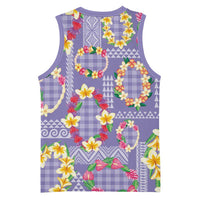 Hawaiian Leis Basketball Jersey Kakau Tattoos and Palaka Pastel Purple Color LT03 - Polynesian Pride