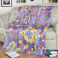 Hawaiian Leis Blanket Kakau Tattoos and Palaka Pastel Purple Color LT03 - Polynesian Pride