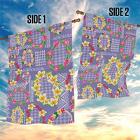 Hawaiian Leis Garden Flag Kakau Tattoos and Palaka Pastel Purple Color LT03 - Polynesian Pride