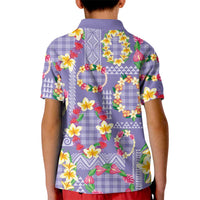 Hawaiian Leis Kid Polo Shirt Kakau Tattoos and Palaka Pastel Purple Color LT03 - Polynesian Pride
