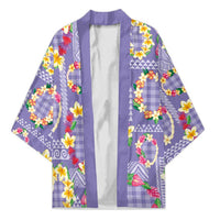 Hawaiian Leis Kimono Kakau Tattoos and Palaka Pastel Purple Color LT03 Unisex Purple - Polynesian Pride