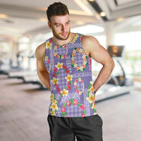 Hawaiian Leis Men Tank Top Kakau Tattoos and Palaka Pastel Purple Color LT03 Purple - Polynesian Pride