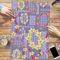 Hawaiian Leis Puzzle Kakau Tattoos and Palaka Pastel Purple Color LT03 Purple - Polynesian Pride