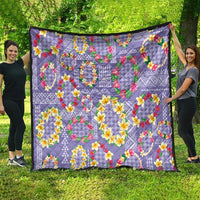 Hawaiian Leis Quilt Kakau Tattoos and Palaka Pastel Purple Color LT03 - Polynesian Pride