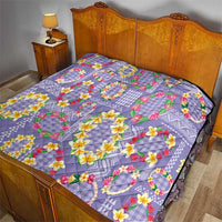 Hawaiian Leis Quilt Kakau Tattoos and Palaka Pastel Purple Color LT03 - Polynesian Pride