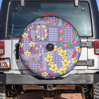 Hawaiian Leis Spare Tire Cover Kakau Tattoos and Palaka Pastel Purple Color LT03 Purple - Polynesian Pride