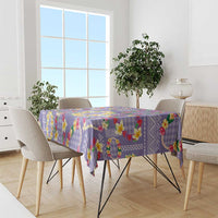 Hawaiian Leis Tablecloth Kakau Tattoos and Palaka Pastel Purple Color LT03 - Polynesian Pride